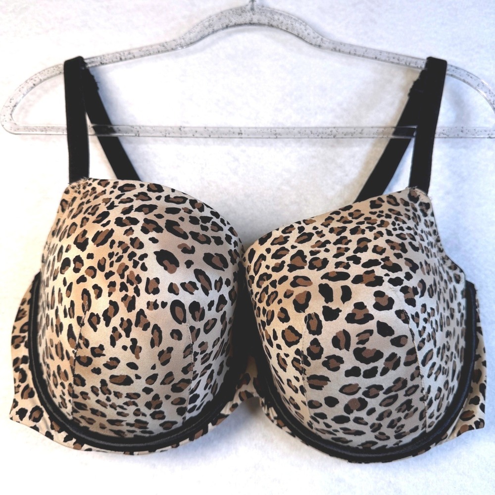 Lane Bryant Cacique Leopard Print Full Coverage Underwire Bra 40DDD Animal Color